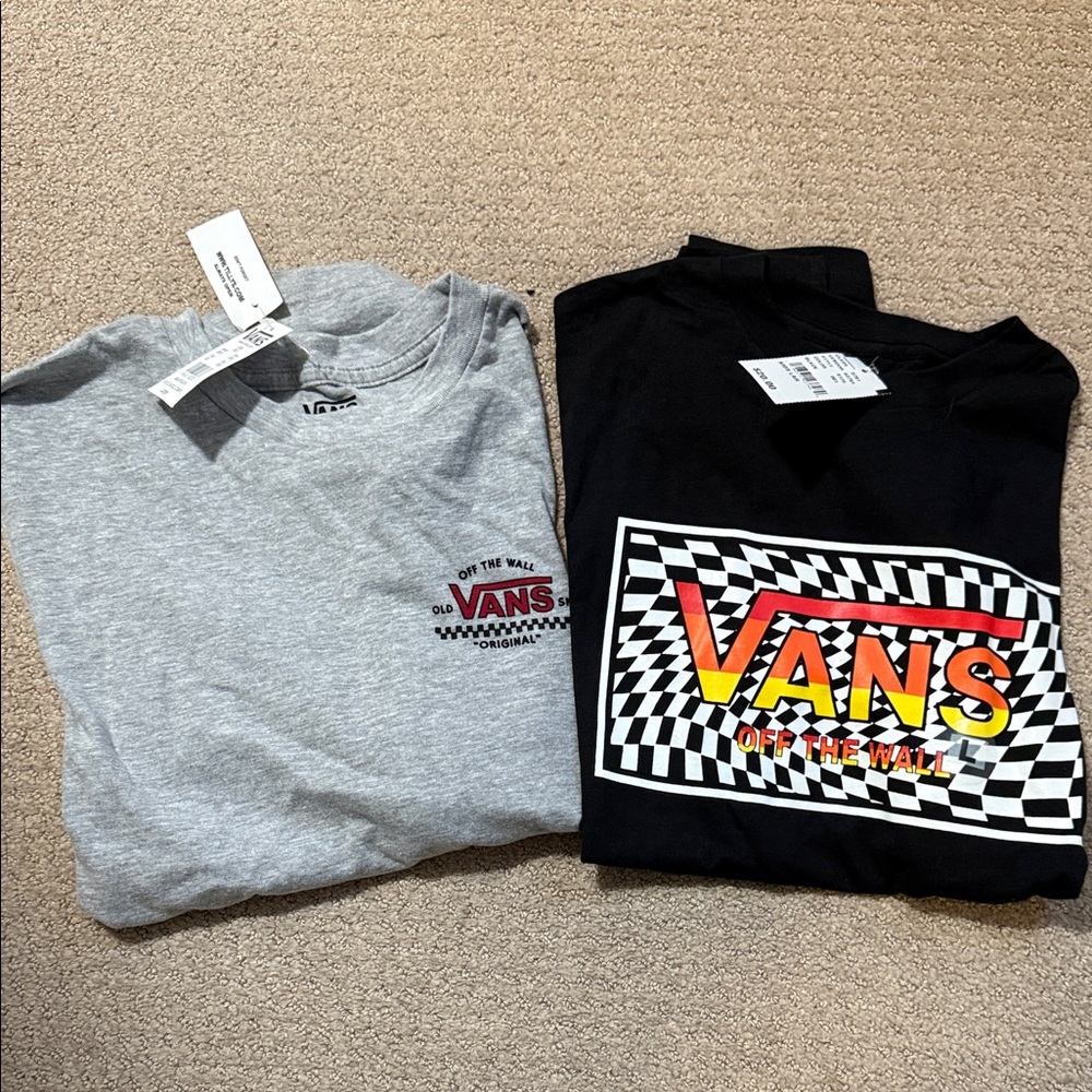 Vans Kids' Gray and Black Short Sleeve Tees